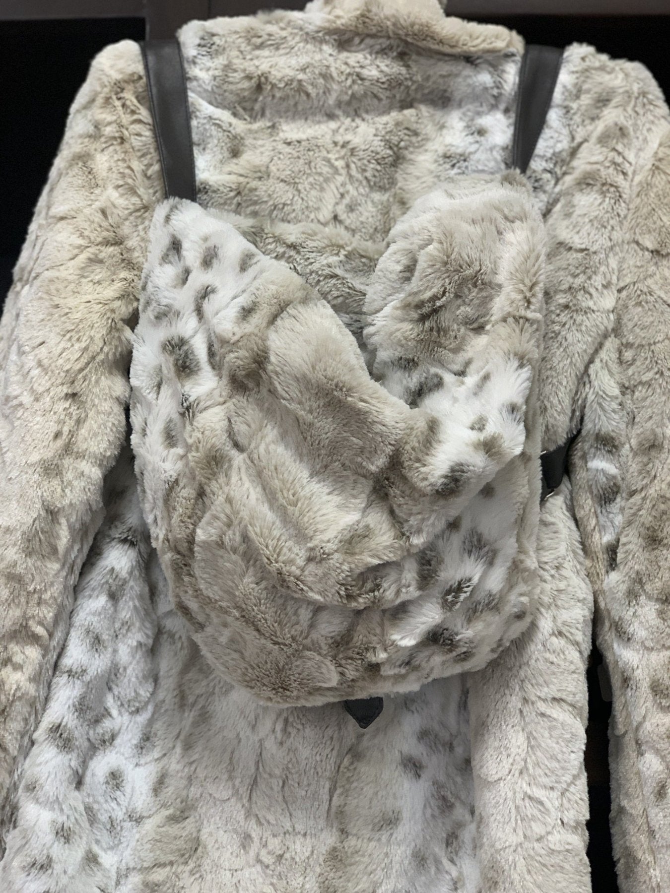 Lime Apple Faux Fur Backpack Bag in Leopard Pattern | HONEYPIEKIDS 