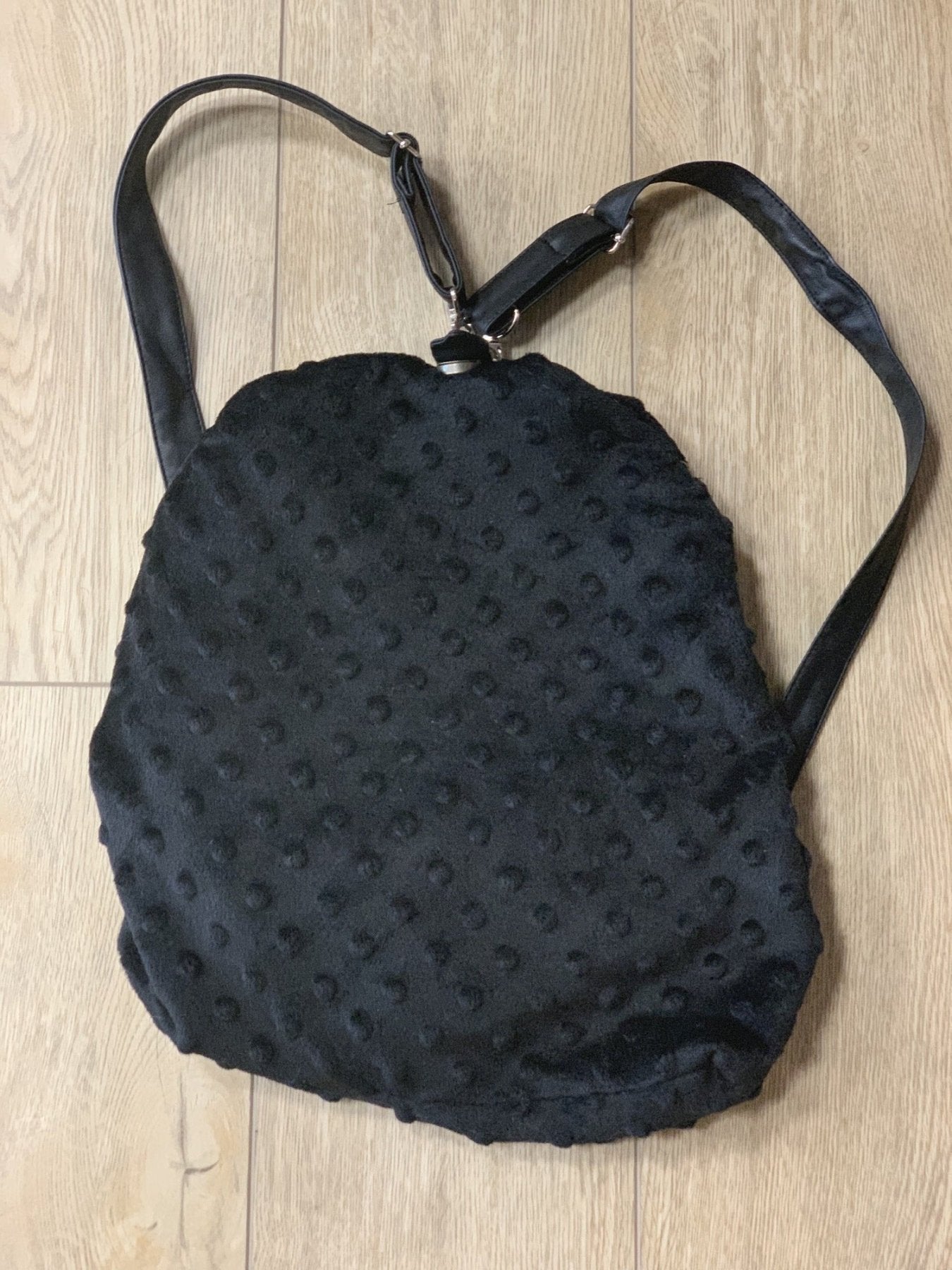 LimeApple Girls Minky Bubble Backpack Bag in Black | HONEYPIEKIDS 