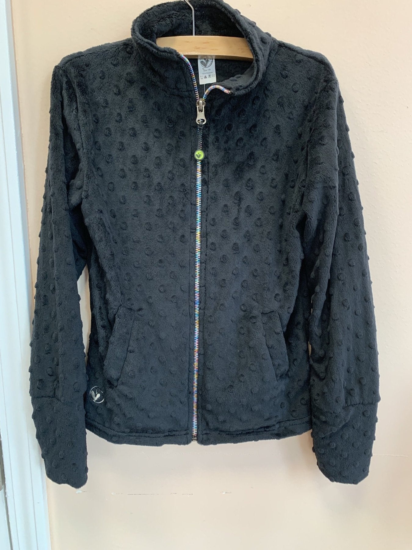 LimeApple Girls Minky Bubble Jacket in Black | HONEYPIEKIDS 