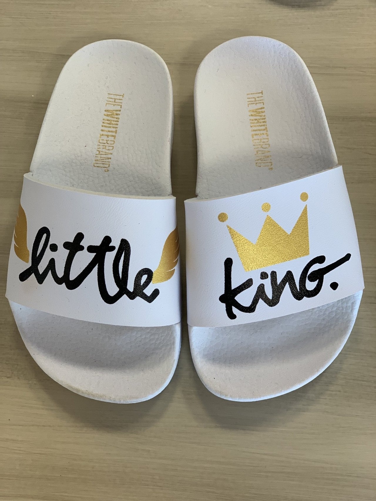 Little King White Boys Slides | HONEYPIEKIDS 