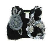 Little Mass Black/Grey Rosette London Vest | HONEYPIEKIDS 