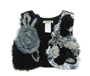 Little Mass Black/Grey Rosette London Vest | HONEYPIEKIDS 