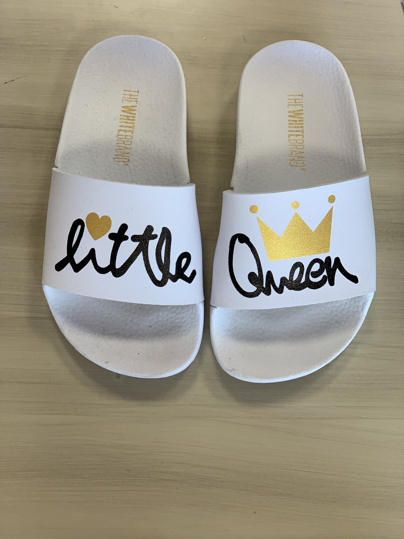 Little Queen Girls White Slides | HONEYPIEKIDS 