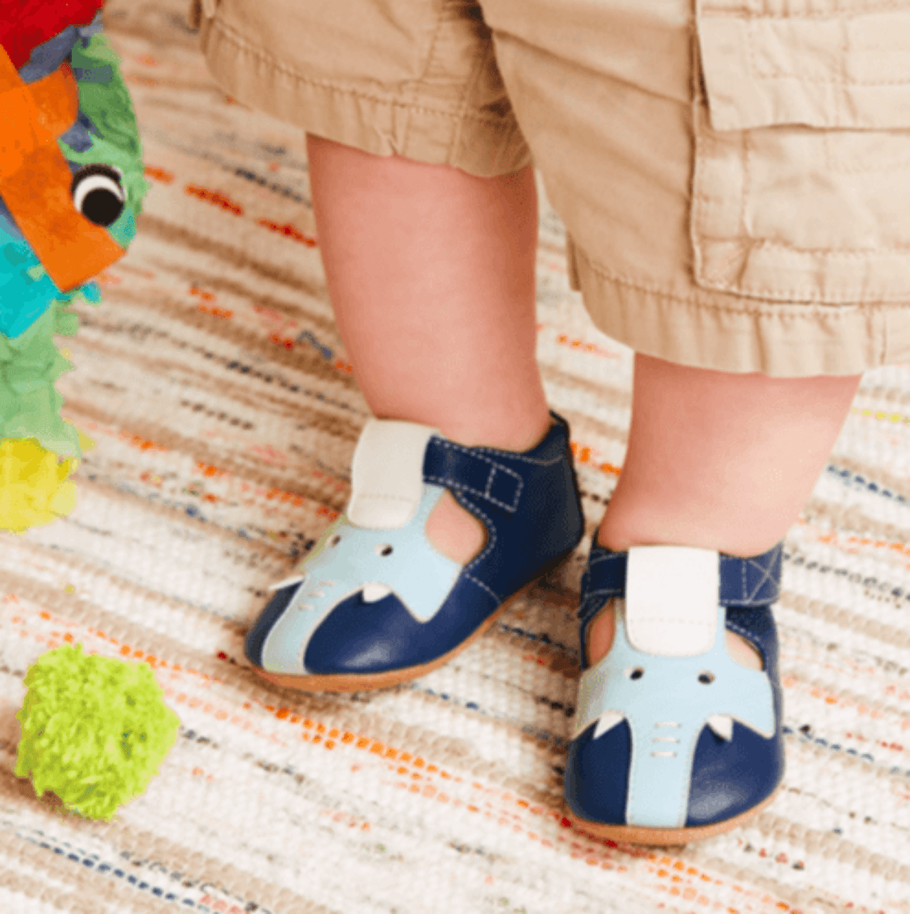 Livie & Luca Blue Elephant Boys Shoes | HONEYPIEKIDS 