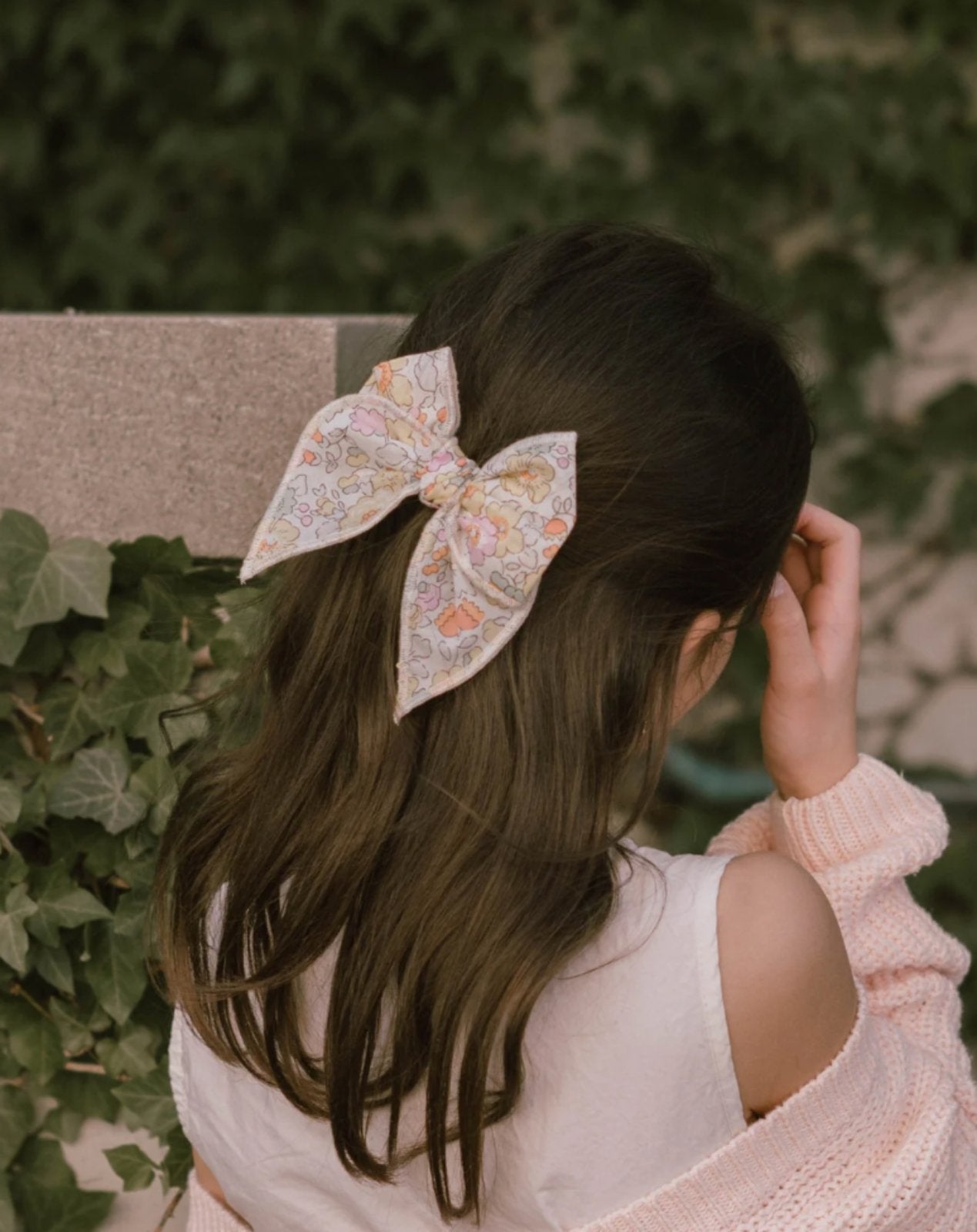Livy Lou Yellow Floral Liberty LUCY Fable Hair Bow | HONEYPIEKIDS 