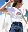 Lola and The Boys Embroidered Rainbow Denim Shorts | HONEYPIEKIDS.COM