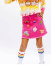 Lola and The Boys Girls All About The Patch Hot Pink Denim Skirt | HONEYPIEKIDS 