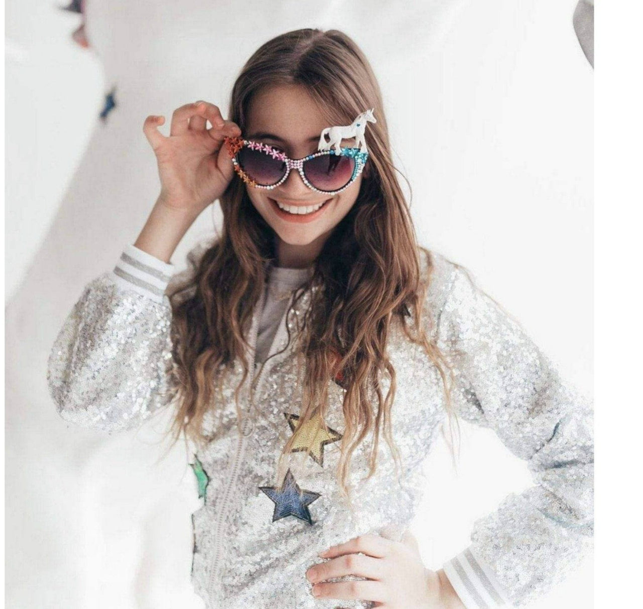 Lola and The Boys Girls Crystal Cat Eye Unicorn Sunglasses | HONEYPIEKIDS 