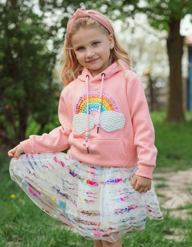 Lola and The Boys Girls Happy Rainbow Candy Hoodie | HONEYPIEKIDS | Kids Boutique Clothing