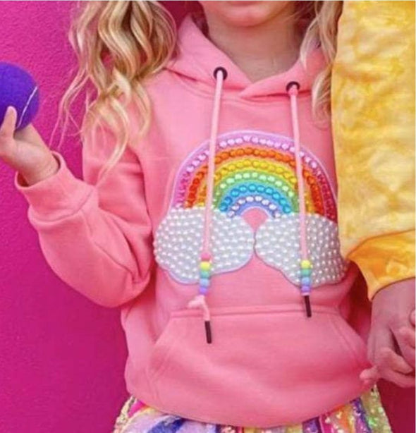 Lola and The Boys Girls Happy Rainbow Candy Hoodie | HONEYPIEKIDS | Kids Boutique Clothing