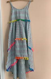 Lola and The Boys Girls High Low Pom Pom Sun Dress | HONEYPIEKIDS 