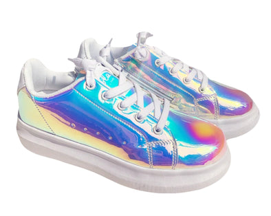 Lola and The Boys Girls Hologram Magic Lace Up Sneakers | HONEYPIEKIDS | Kids Boutique Clothing