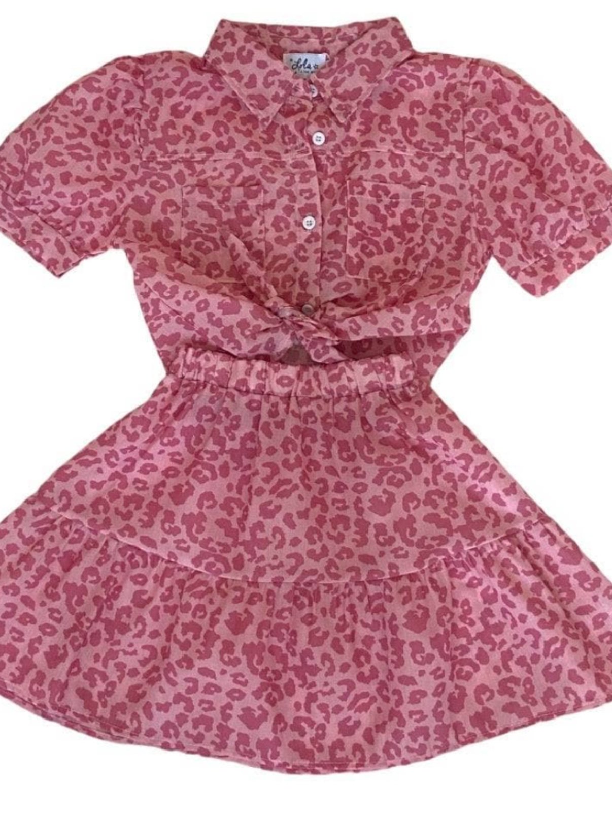 Lola and The Boys Girls Pink Cheetah Skirt & Top Set | HONEYPIEKIDS Lola and The Boys Girls Pink Cheetah Skirt & Top Set | HONEYPIEKIDS
