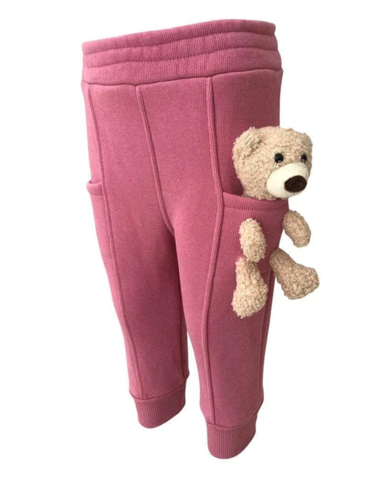 Lola and The Boys Girls Pink Fleece Teddy Bear Pants | HONEYPIEKIDS 