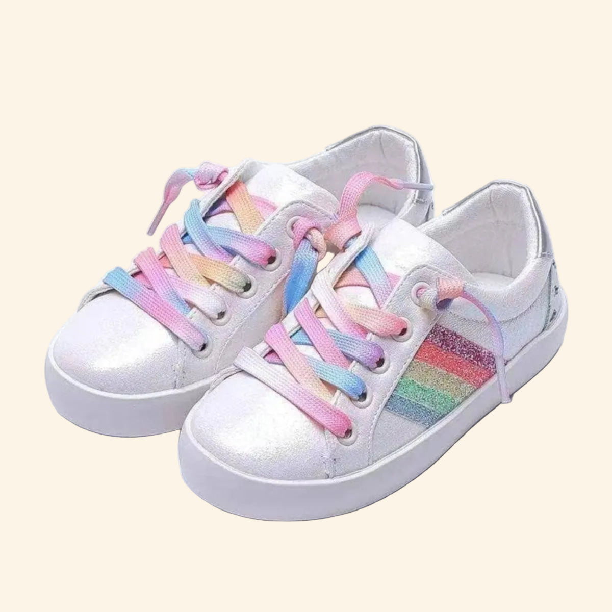Kids White Rainbow Sneakers DREAM PAIRS - Brandclub - DREAM PAIRS Girls Shoes Toddler  main image 3