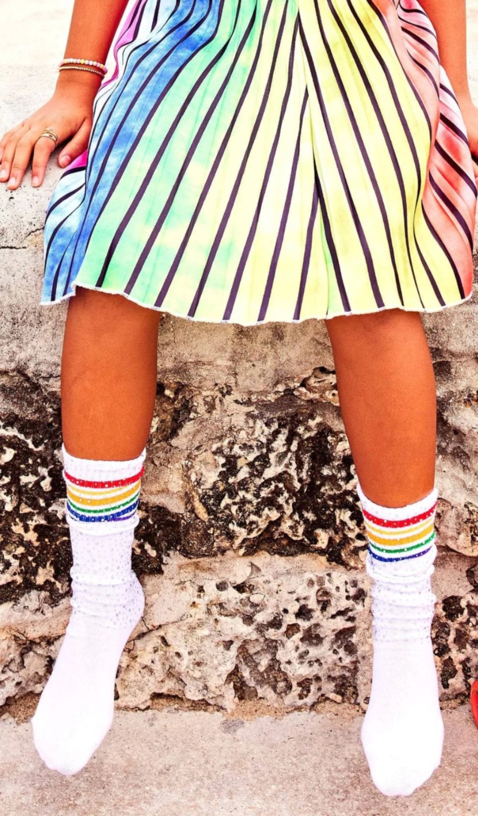 Lola and The Boys Girls Super Fun Crystal Socks - 3 Colors | HONEYPIEKIDS 