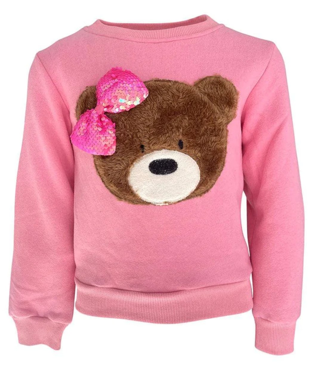 Lola and The Boys Girls Teddy Bear BOW Sweatshirt | HONEYPIEKIDS 