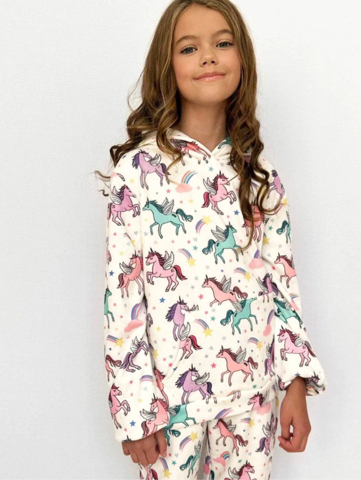 Lola and The Boys Girls Unicorn Rainbow Hoodie and Pants Set | HONEYPIEKIDS 
