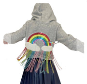 Lola and The Boys Grey Crystal Rainbow Hoodie | HONEYPIEKIDS 