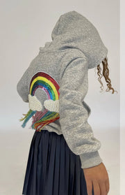 Lola and The Boys Grey Crystal Rainbow Hoodie | HONEYPIEKIDS 