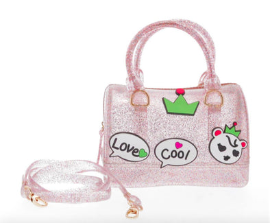 Doe a Dear Pink Glitter Jelly Barrel Love Cool Handbag | HONEYPIEKIDS | Kids Boutique Clothing