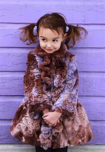 Mack & Co Tie Dye Faux Fur Coat | HONEYPIEKIDS | Kids Boutique Clothing