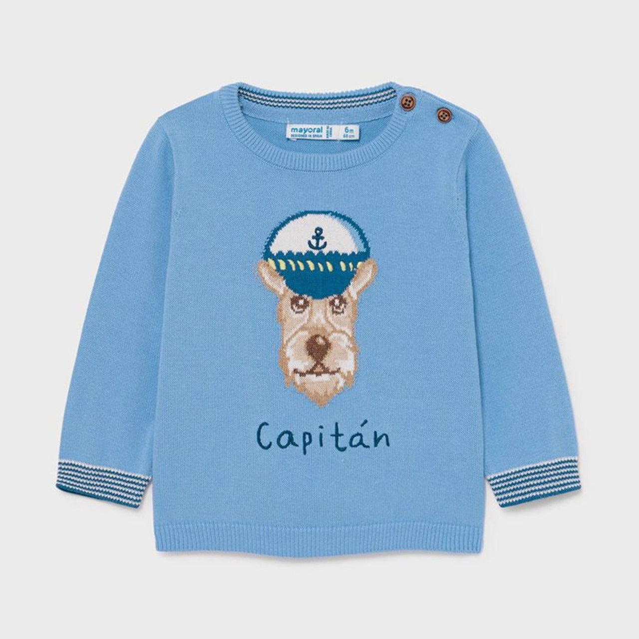Mayoral Baby and Toddler Boy Applique Capitan Dog Sweater | HONEYPIEKIDS 