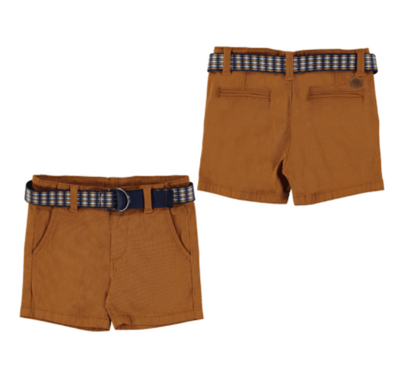 Mayoral Baby and Toddler Boy Biscuit Color Pique shorts With Belt | HONEYPIEKIDS | Kids Boutique Clothing