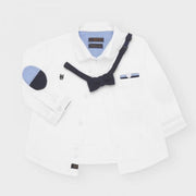 Mayoral Baby and Toddler Boys Long Sleeve White Dress Shirt W/ Bowtie | HONEYPIEKIDS 