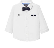 Mayoral Baby and Toddler Boys Long Sleeve White Dress Shirt W/ Bowtie | HONEYPIEKIDS 
