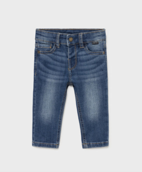 Mayoral Baby and Toddler Boys Medium Blue Slim Fit Denim Pants | HONEYPIEKIDS | Kids Boutique Clothing