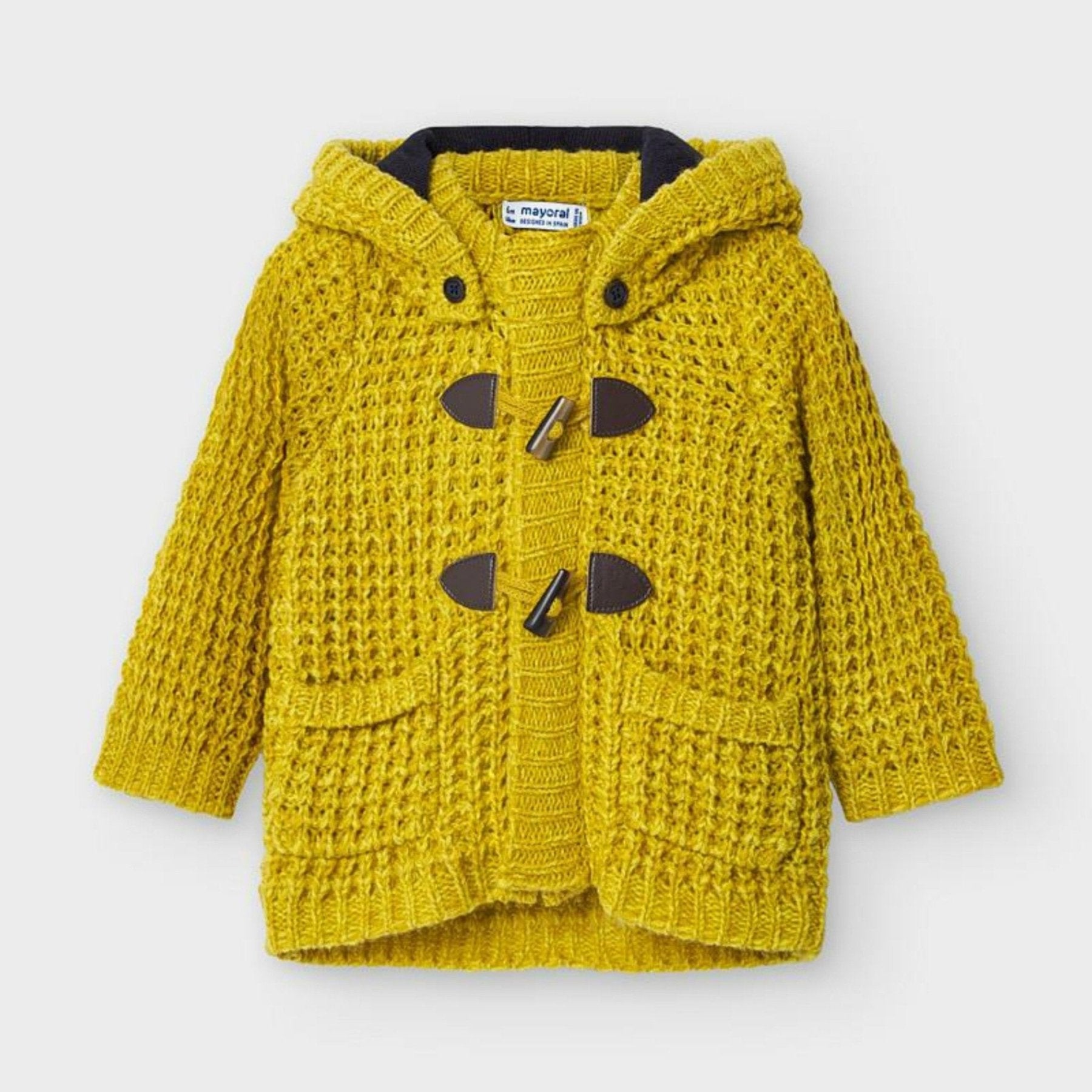 Mayoral Baby and Toddler Boys Mustard Woven Knit Jacket | HONEYPIEKIDS 