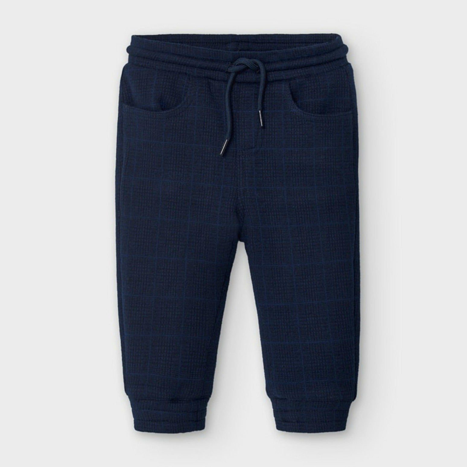 Mayoral Baby and Toddler Boys Navy Plaid Jogger Pants | HONEYPIEKIDS 