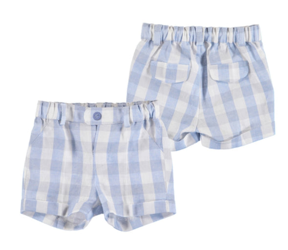 Mayoral Baby Boys Dream Blue Plaid Patterned Shorts | HONEYPIEKIDS | Kids Boutique Clothing