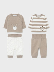 Mayoral Baby Boys EcoFriends Bear and Stripes 4 Piece Set | HONEYPIEKIDS 