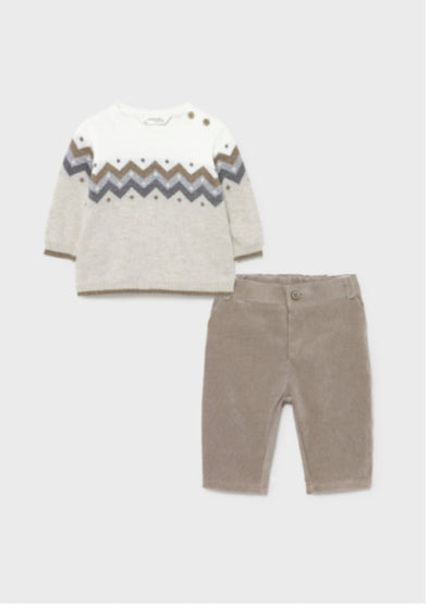 Mayoral Baby Boys ECOFRIENDS Organic Crewneck Sweater and Pants Set | HONEYPIEKIDS | Kids Boutique Clothing