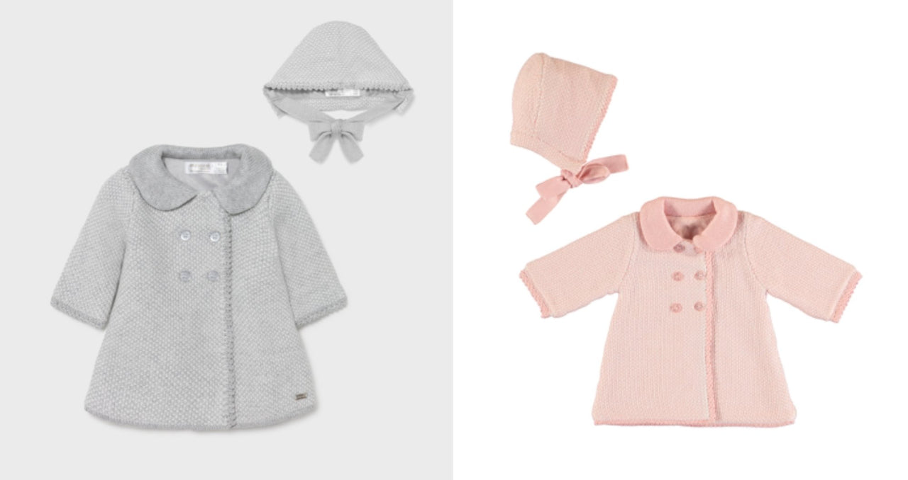 Mayoral Baby Girl Dress Coat and Bonnet Set - 2 Color Choices | HONEYPIEKIDS 