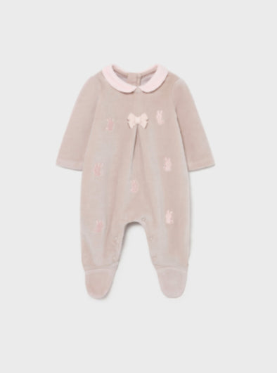 Mayoral Baby Girl Velvet Bow Pajamas In Gift Box | HONEYPIEKIDS | Kids Boutique Clothing