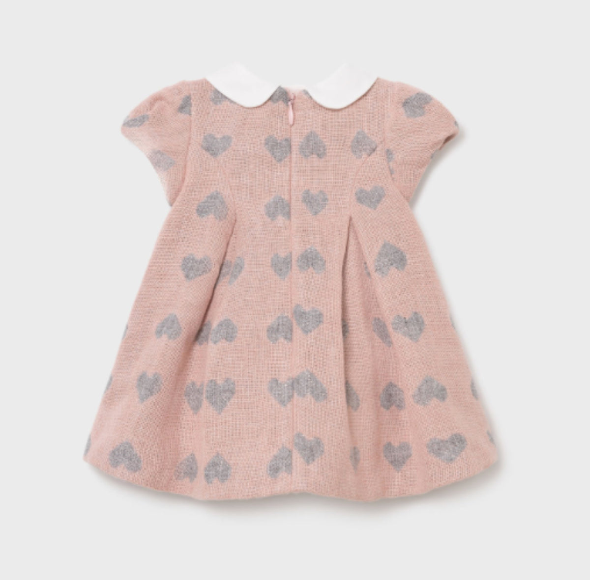 Mayoral Dusty Pink Jacquard Heart Baby Girl Dress