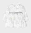 Mayoral Baby Girls Holiday White & Silver Floral Tulle Dress | HONEYPIEKIDS | Kids Boutique Clothing