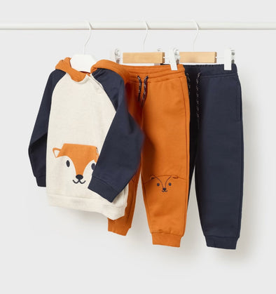 HONEYPIEKIDS | Mayoral Baby & Toddler Boys 3 Piece Fox Hoodie and Sweatpants