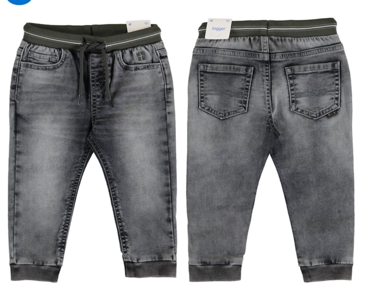 Mayoral Baby & Toddler Boys Ecofriends Grey Denim Joggers | HONEYPIEKIDS 