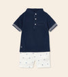 Mayoral Baby & Toddler Boys Mandarin Collar Polo Shirt and Shorts Set | HONEYPIEKIDS 