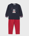HONEYPIEKIDS | Mayoral Baby & Toddler Boys Navy Astronaut Bear Sweater & Pant Set