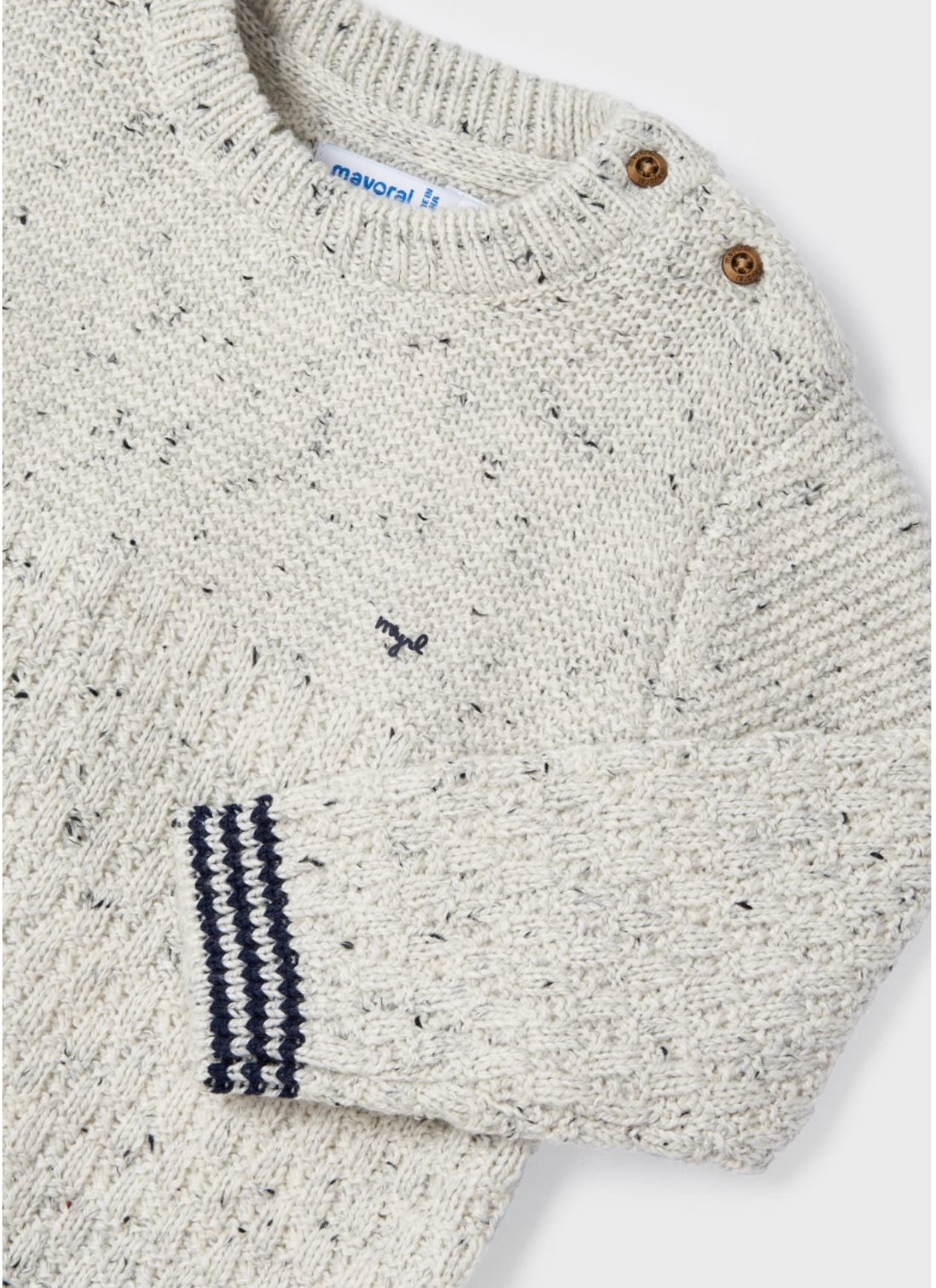 Mayoral Baby & Toddler Boys Oatmeal and Navy Sweater & Pants Set | HONEYPIEKIDS 