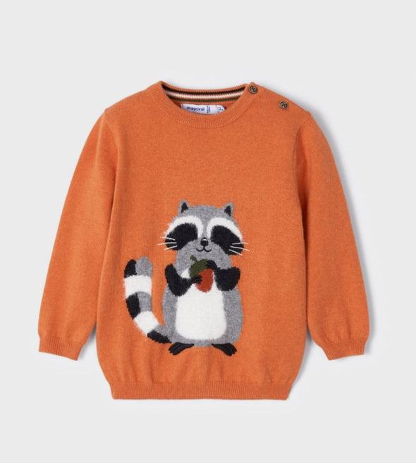 Mayoral Baby & Toddler Boys Orange Happy Raccoon Sweater | HONEYPIEKIDS | Kids Boutique Clothing