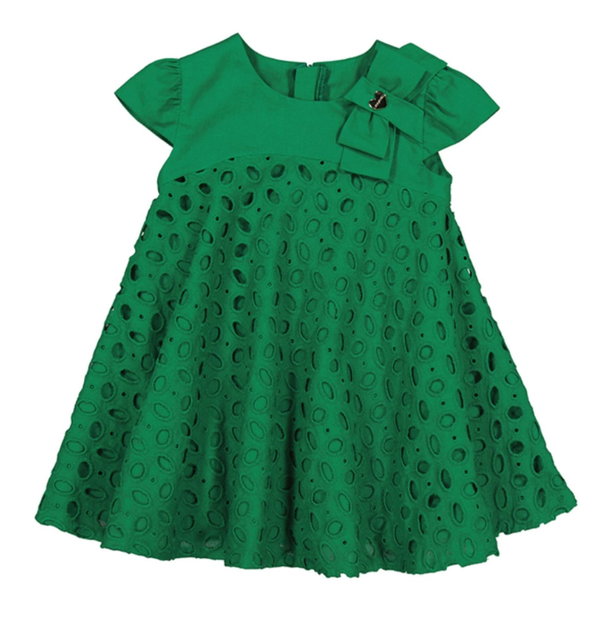 Mayoral Baby & Toddler Girls Emerald Green Eyelet Dress
