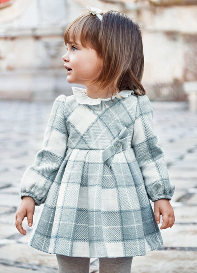 HONEYPIEKIDS | Mayoral Baby & Toddler Girls Holiday Blue Plaid Collared Dress