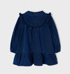 Mayoral Baby & Toddler Girls L/S Embroidered Ruffle Denim Dress | HONEYPIEKIDS | Kids Boutique Clothing