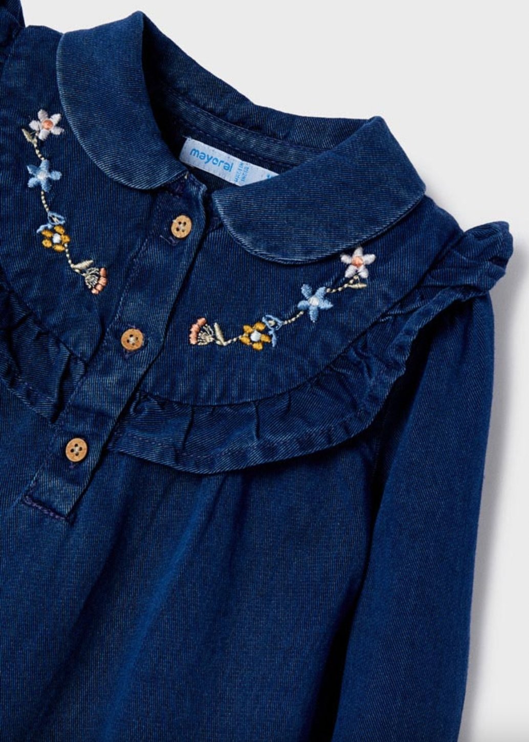 Mayoral Embroidered Denim Dress